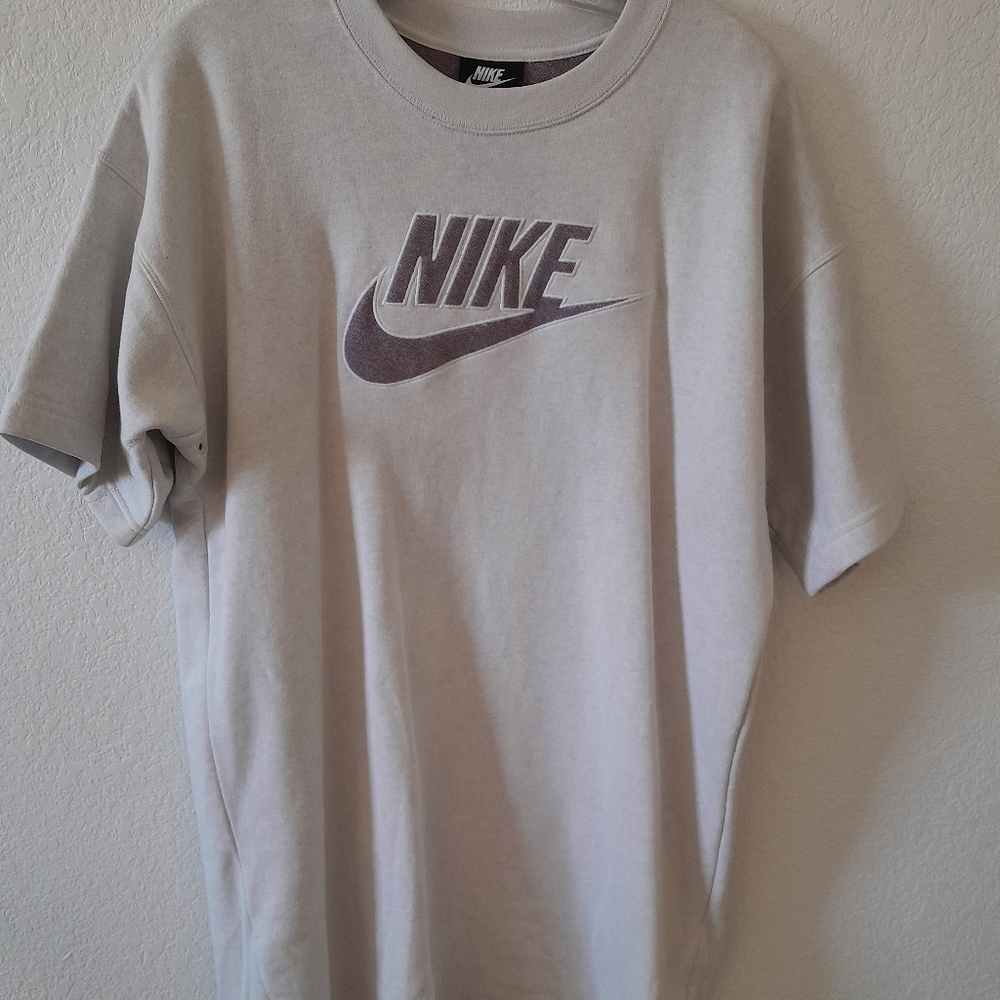 Dress By Nike Ash Gray Tee with Iconic Logo above Knee Dress NWOT